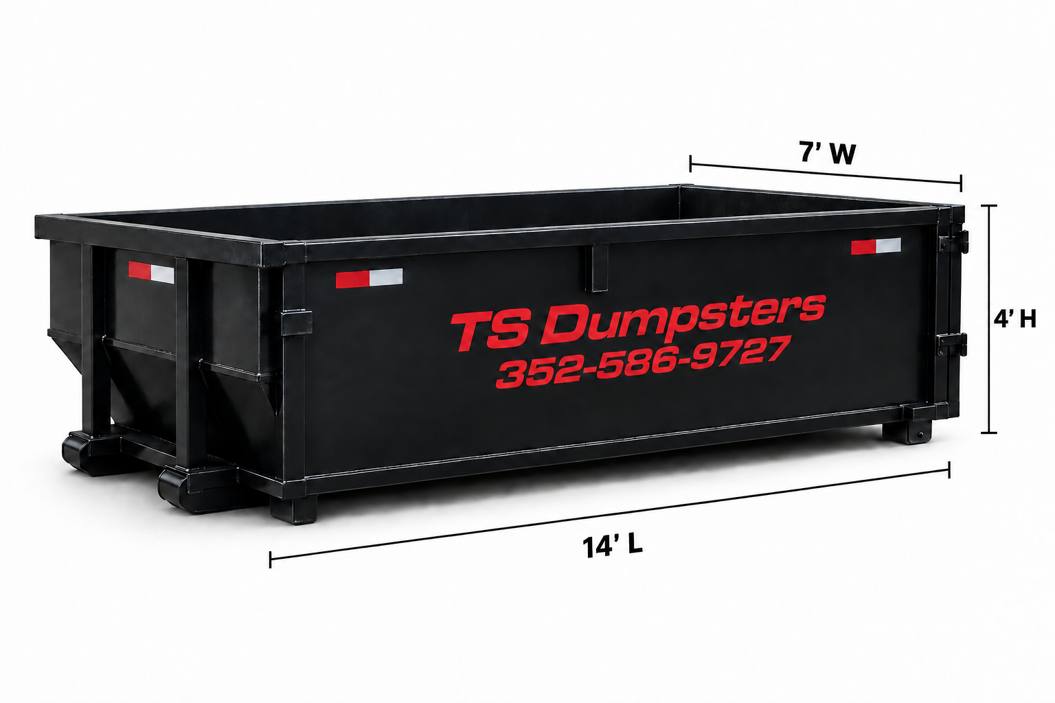 TS Dumpsters 15 yard dumpster with dimensions