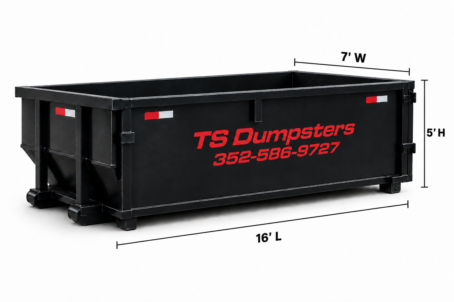 TS Dumpsters 18 yard dumpster with dimensions