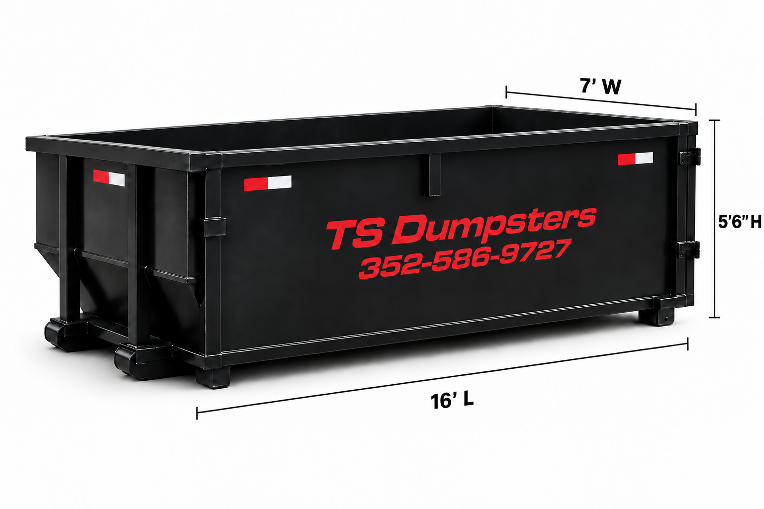 TS Dumpsters 20 yard dumpster with dimensions